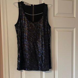 Sequin Black Sleeveless Top
